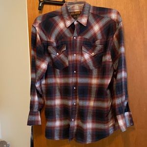 Blue/orange plaid flannel